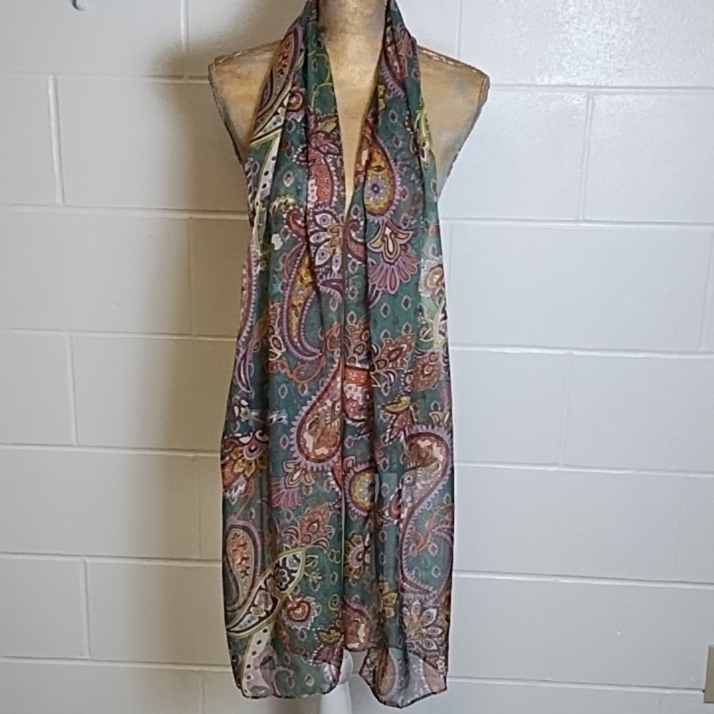 Paisley Print Scarf Approximately 19"w x 82" L